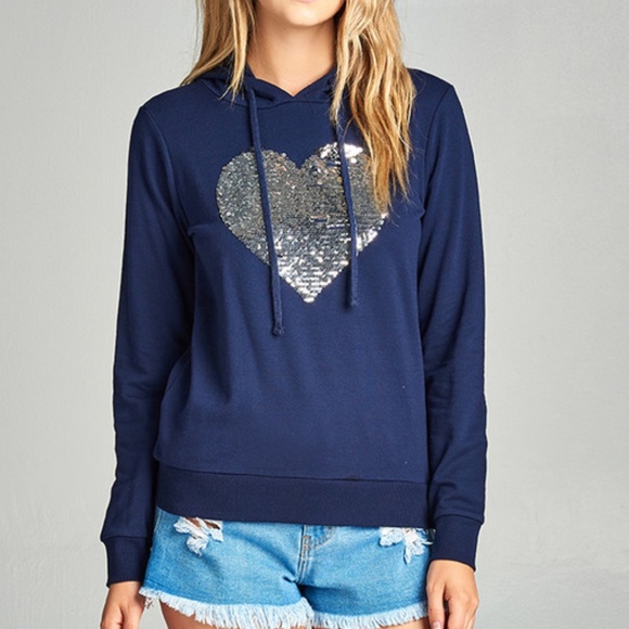 Tops - Sequin Embellished hoodie